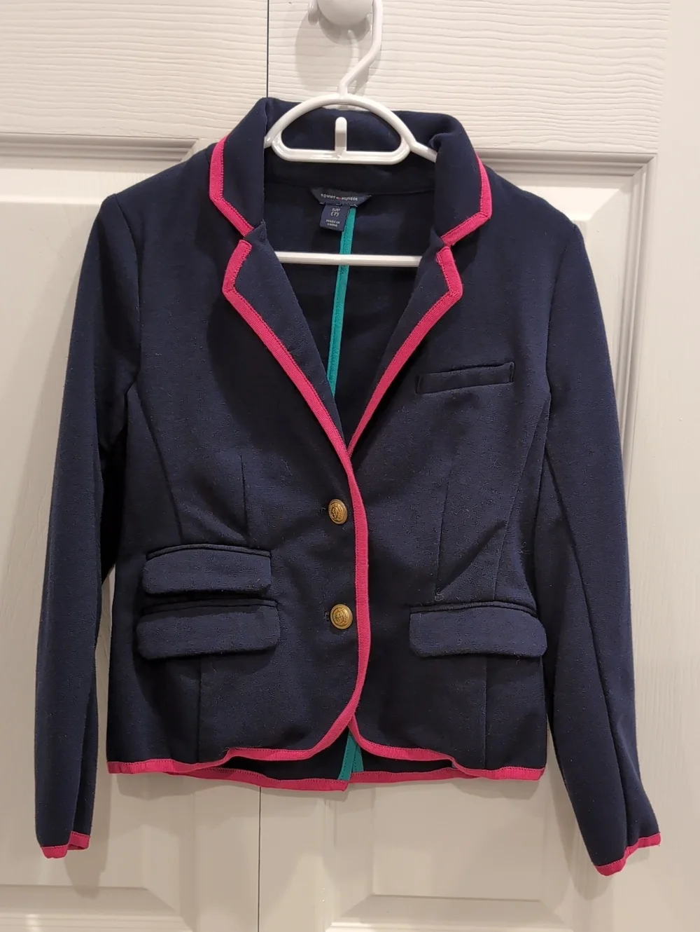 Tommy Hilfiger Navy Blazer with Pink Trim